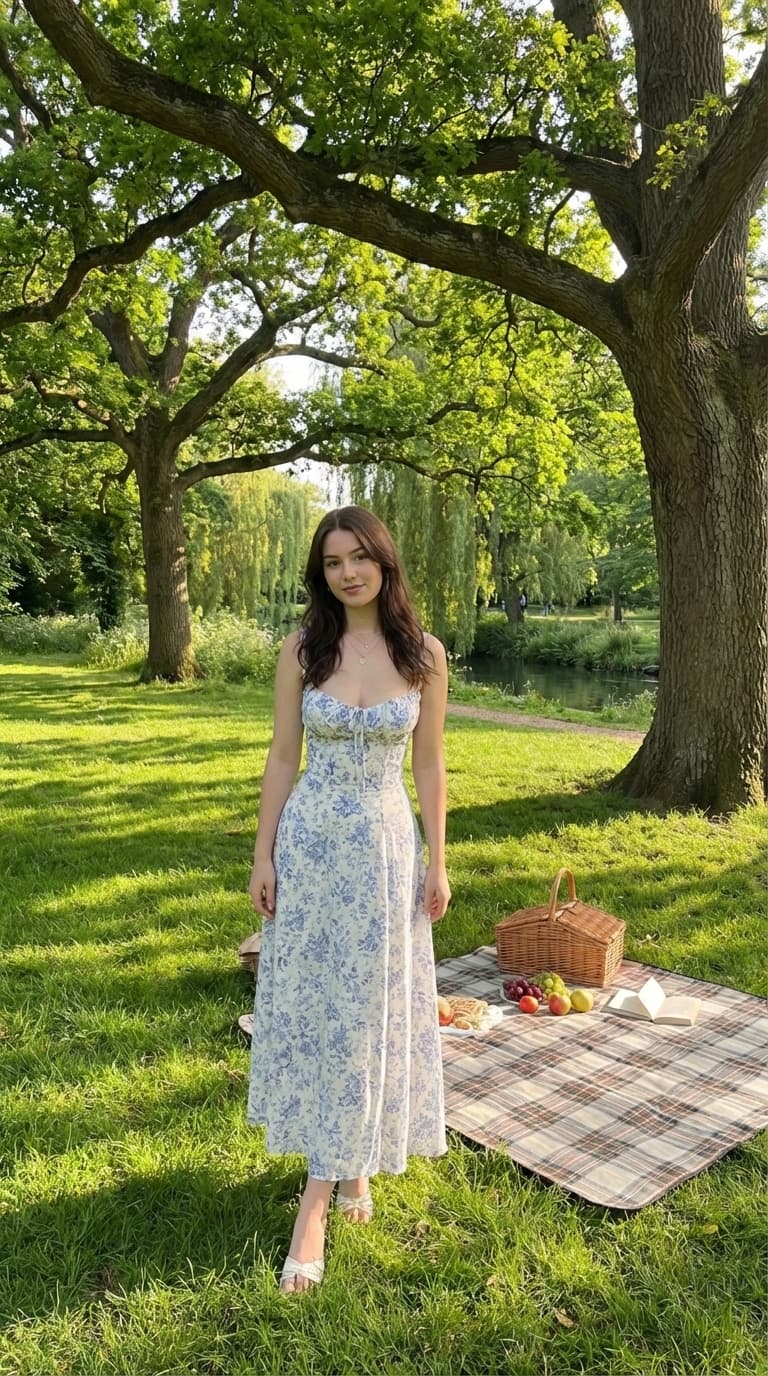 AI lifestyle photo — park picnic