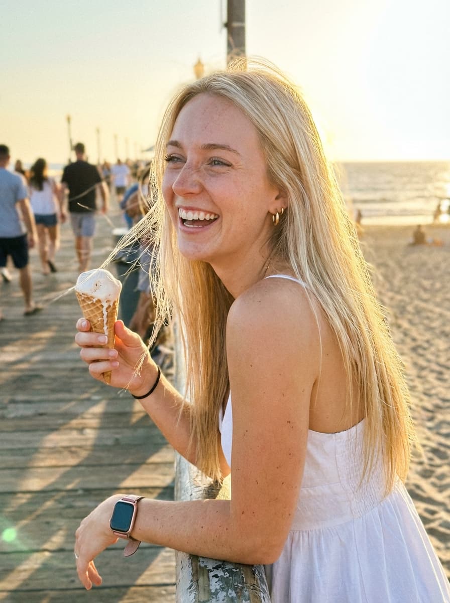 AI lifestyle photo — beach